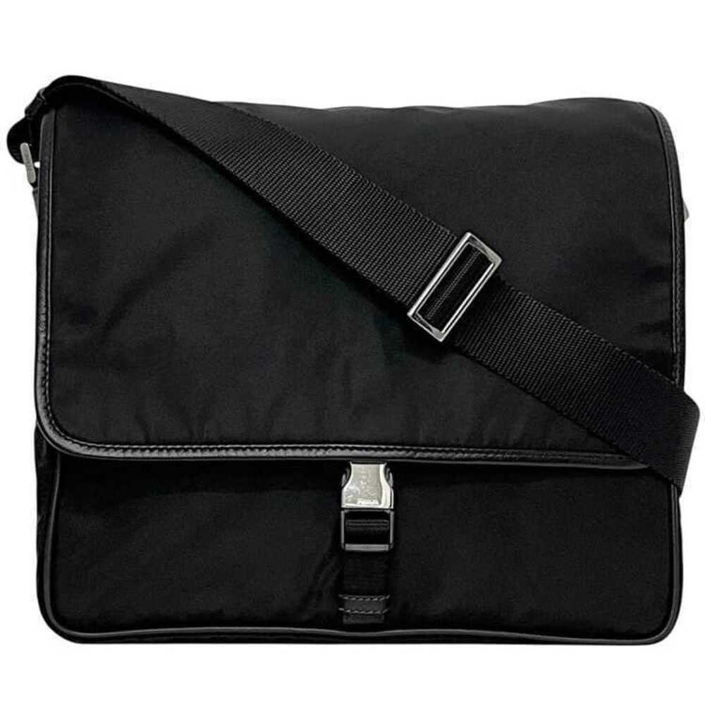 Prada Shoulder Bag Black Nero Black Tessuto Saffiano Flap Crossbody Triangle